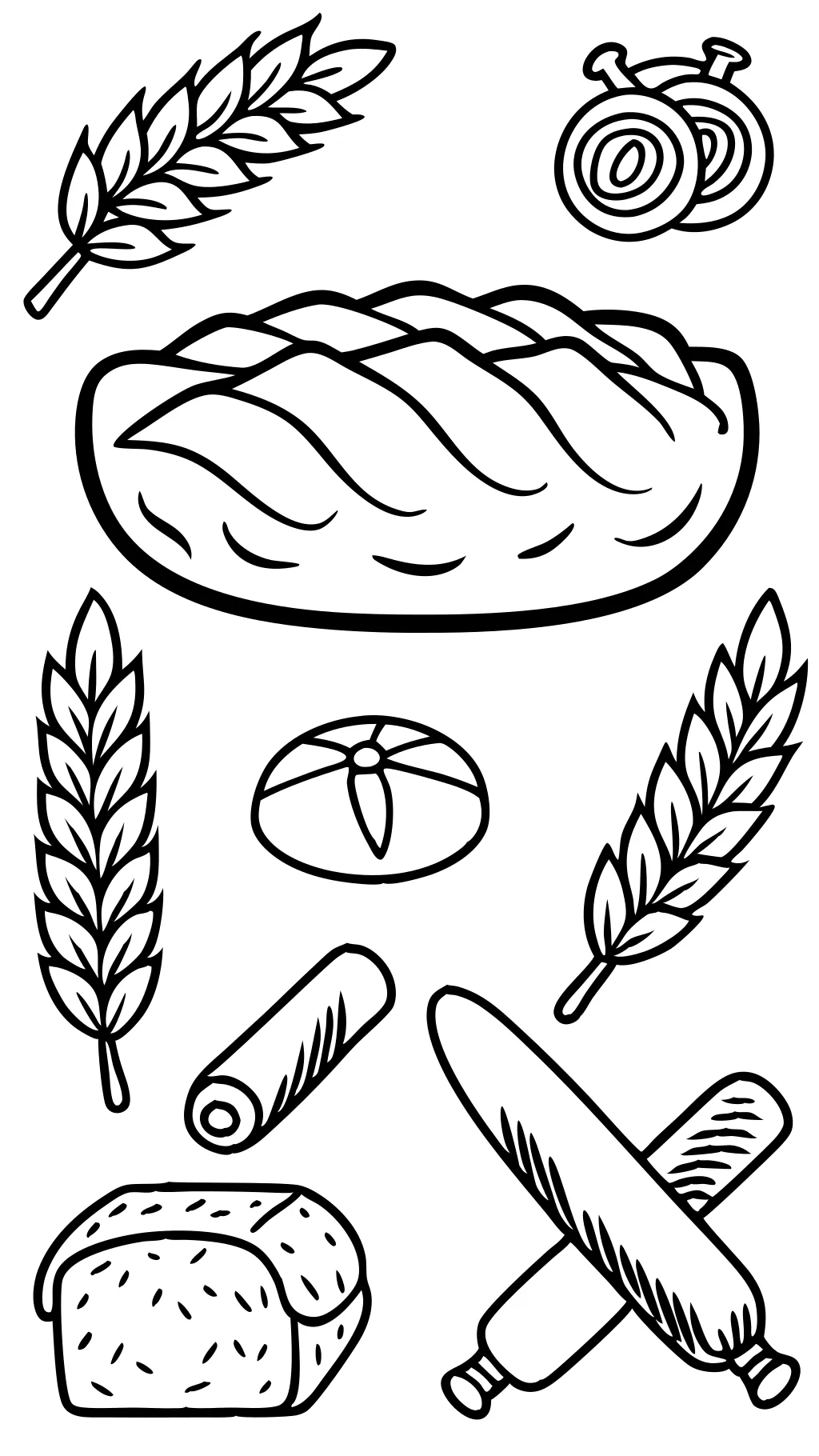 coloring page of bread